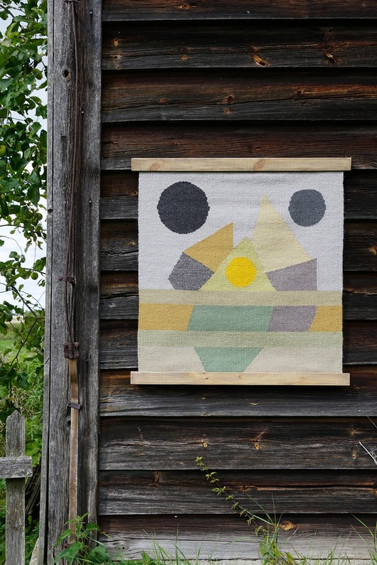Ozdoby na ścianę Ręcznie tkany wełniany kilim - ZIMOWA NOC NADERKI - Mazurskie Opowieści