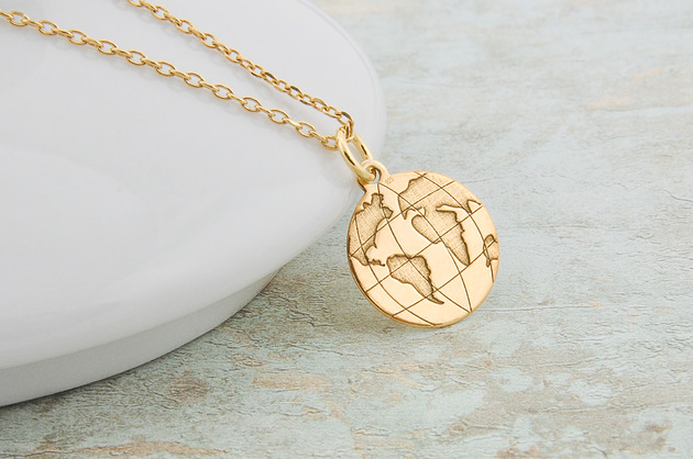 złote naszyjniki Globus naszyjnik srebrny pozłacany