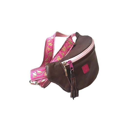 saszetka nerka Nerka z brązowej skóry 100% upcykling La Rambla 4