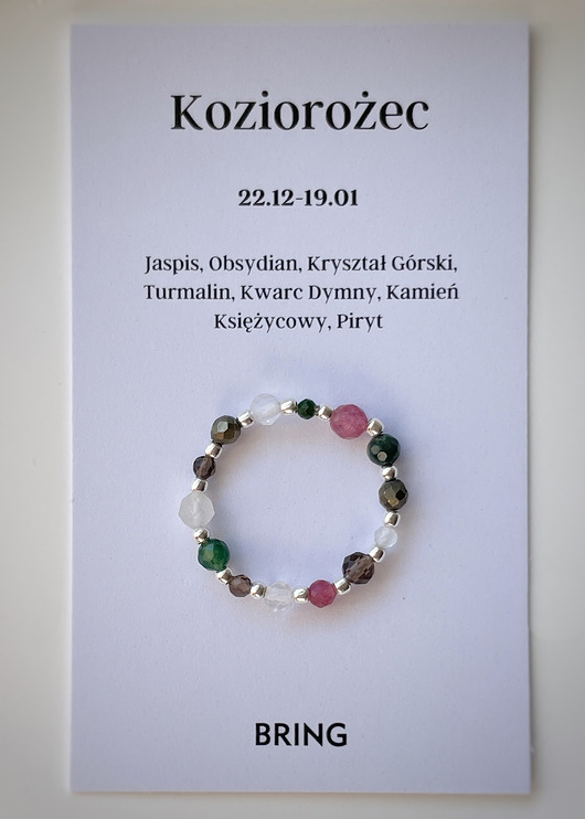 pierścionki elastyczne Pierścionek elastyczny znak zodiaku Koziorożec srebrny