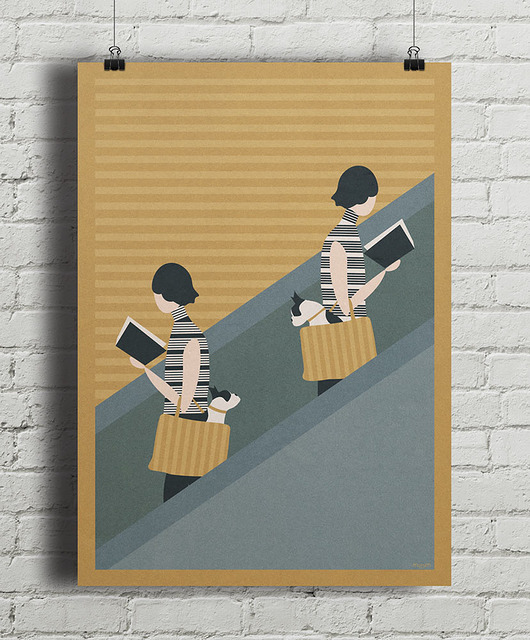 plakaty Spotkanie na schodach - plakat fine art