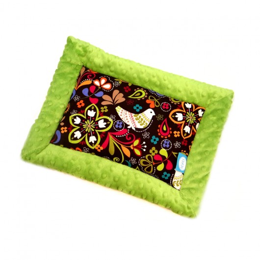 Podusia niemowlęca zielone minky/folk GuGa DESIGN