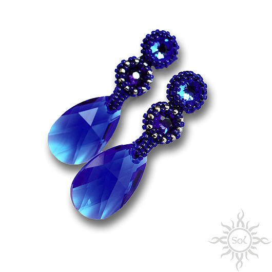 Majestic Blue I,kolczyki z kryształami Swarovski Sol