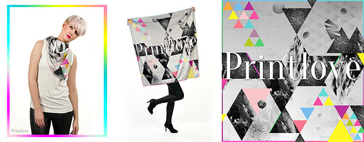 jedwabna chusta z nowej serii PRINTLOVE, grafika PRINTLOVE