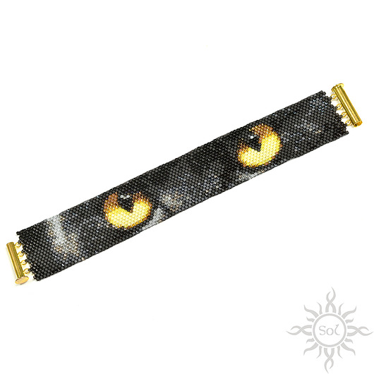Oczy Kota I,wyplatana bransoleta,beading Sol