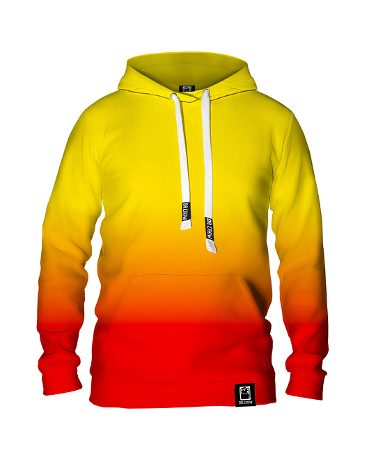 bluza z kapturem damska Damska Bluza z kapturem DR.CROW Ombre Yellow Red