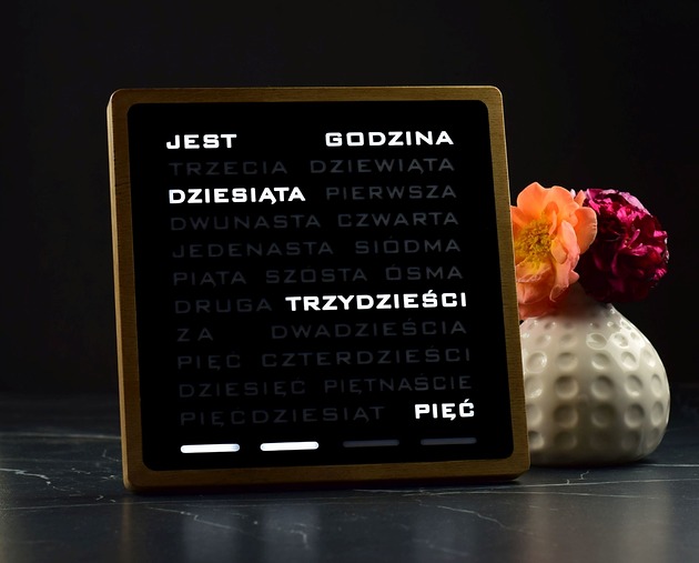 zegary Word Clock - zegarek słowny  j. polski