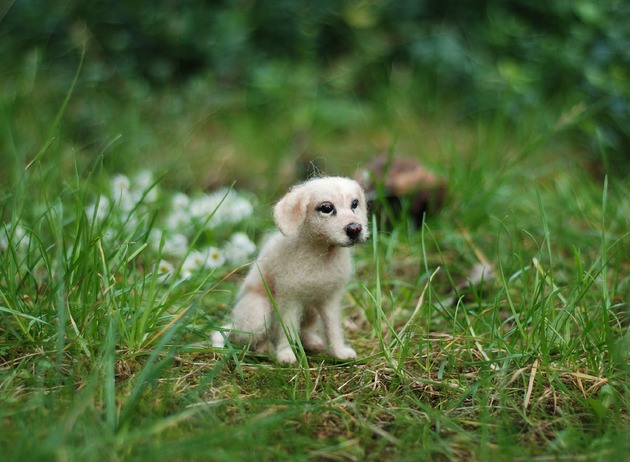 figurki i rzeźby Piesek Miniaturka-Labrador