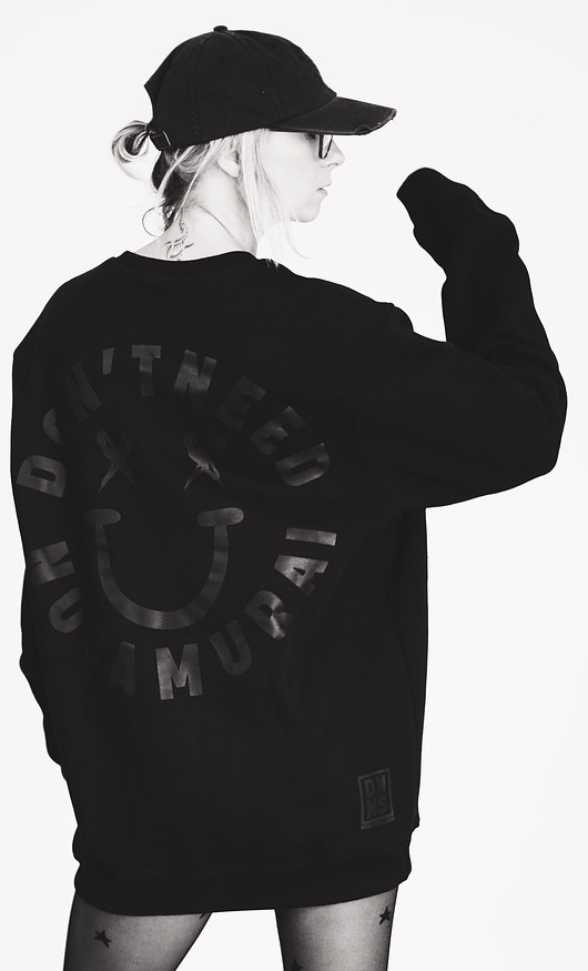 Sweatshirt Black Smile DONT NEED NO SAMURAI