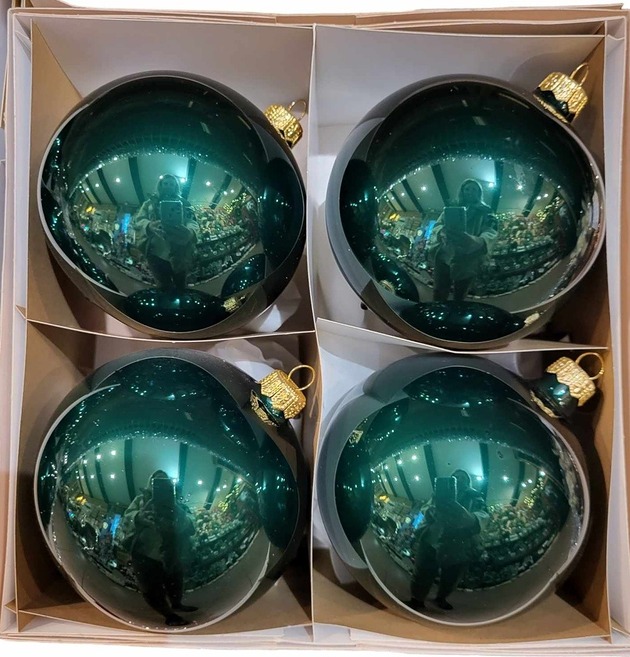 bombki Bombka szklana 4 szt. OPALINA Ø 100 mm zielone