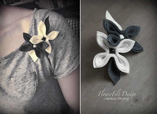szara z ecru FlowerFelt Design
