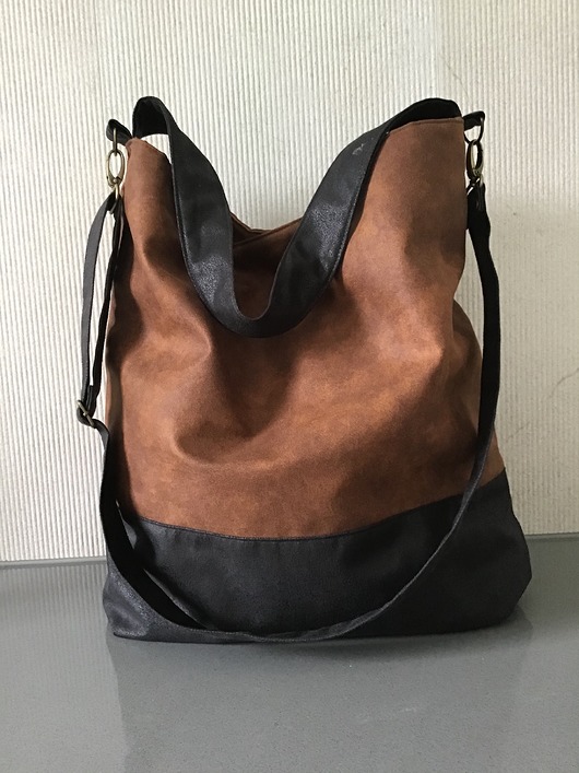 torby na ramię Torba hobo XXL - koniak, gorzka czekolada