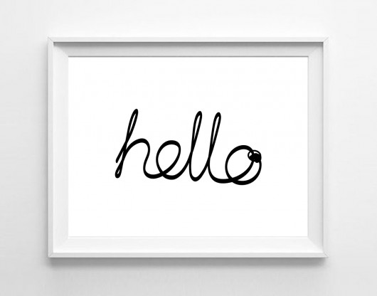 grafika / print HELLO WHITE 30x40cm loonybin