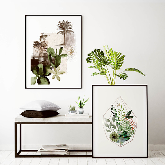 Dyptyk_ Grafiki Botaniczne,rośliny,natura PRINTLOVE