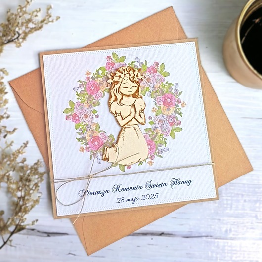 kartki na komunię Kartka, PERSONALIZACJA : I Komunia Święta : dziewczynka IIIa