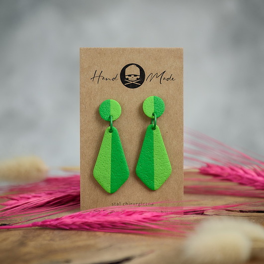 kolczyki z masy plastycznej Kolczyki Zuza - zielone