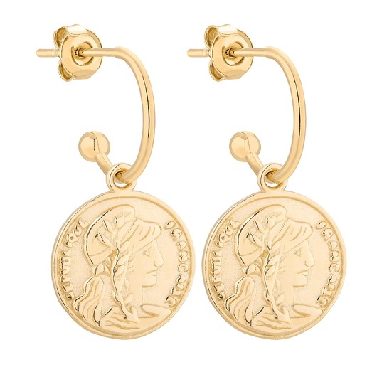 kolczyki pozłacane Złote kolczyki z monetami