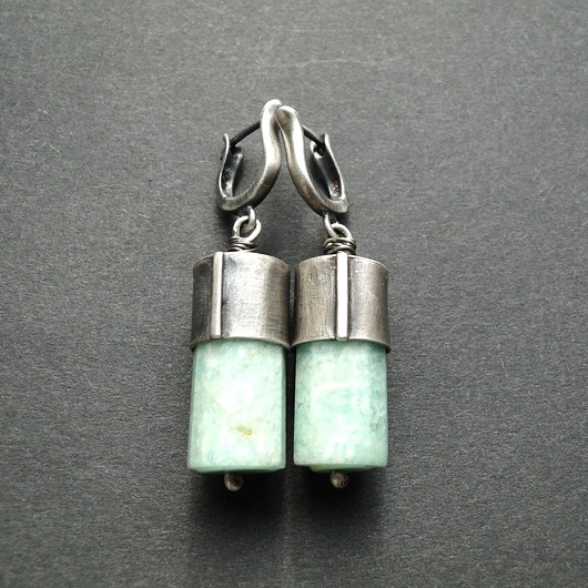 kolczyki srebrne Kolczyki srebrne Amazonit 002