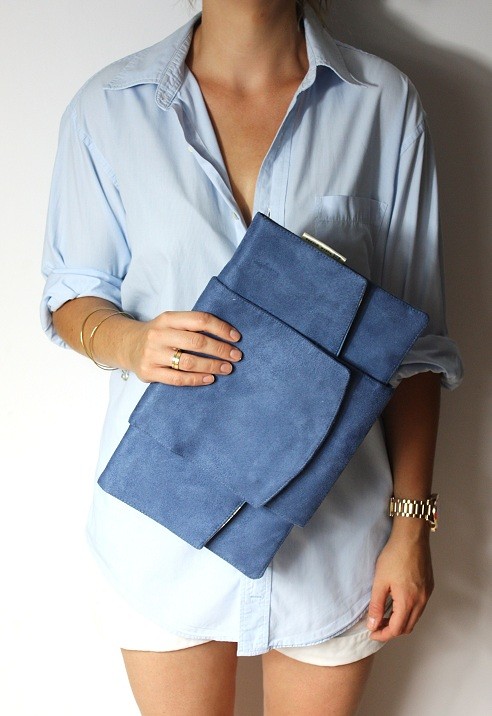 Kopertówka Classic blue + floral lining Zuzia Górska