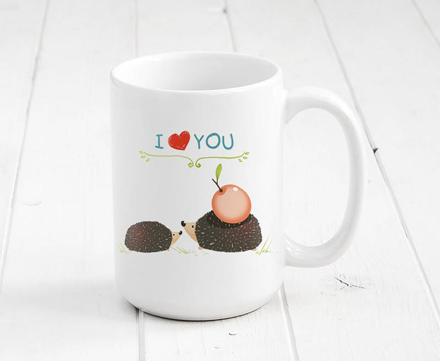 duży kubek. i love you - jeże Love Life and Forest