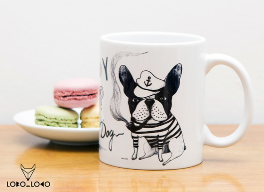 kubki Kubek z buldogiem francuskim "Kapitan"