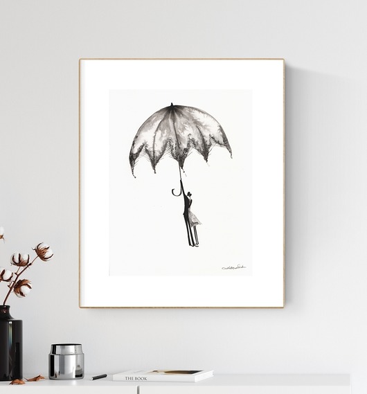 grafika 30 x 40 cm  wykonana ręcznie, abstrakcja Krystyna Siwek Art