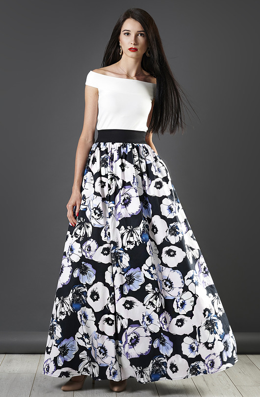 spódnice maxi Spódnica maxi w kwiaty