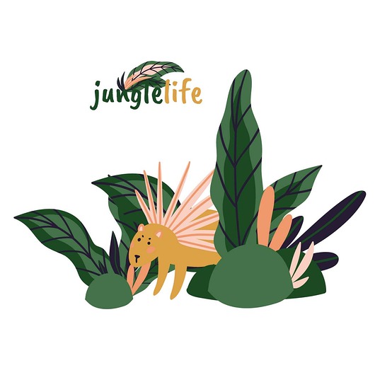 naklejki ścienne do pokoju dziecka Naklejka złóżkownik Jungle Life porcupine