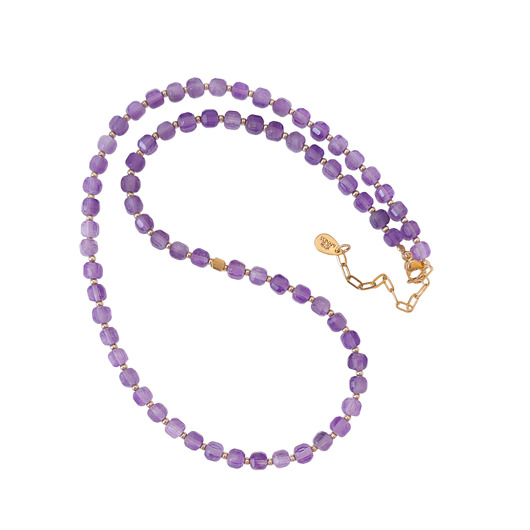 korale Naszyjnik z kamieni naturalnych - ametyst