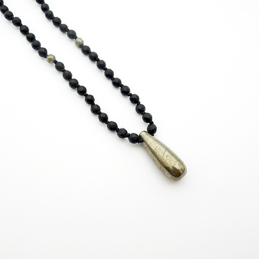 wisiory Surowy piryt naszyjnik #1