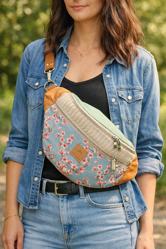 saszetka nerka Maxi nerka damska z weluru Capri