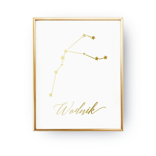 Plakat Wodnik znak zodiaku, Złoty Druk ZlotePlakaty