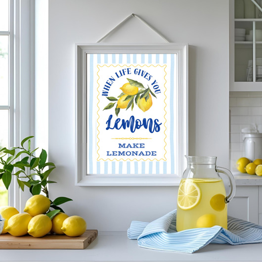 plakaty Lemonade poster, plakat cytryny, dekoracja ścienna kuchni