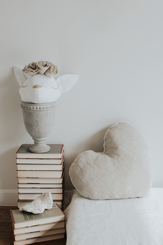 Lniana poduszka serce white/beige/pink/blue so homely
