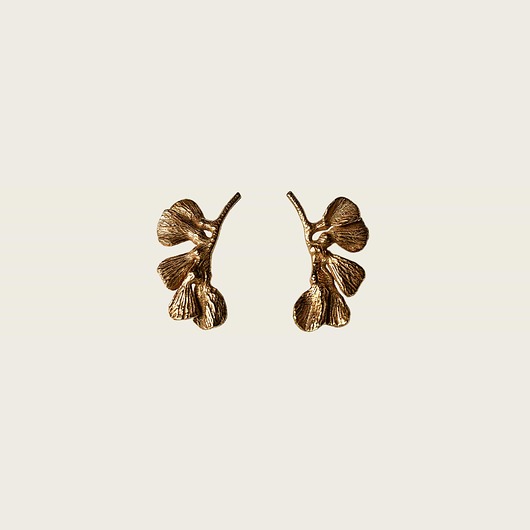 Złote kolczyki- Gingko KOS jewellery