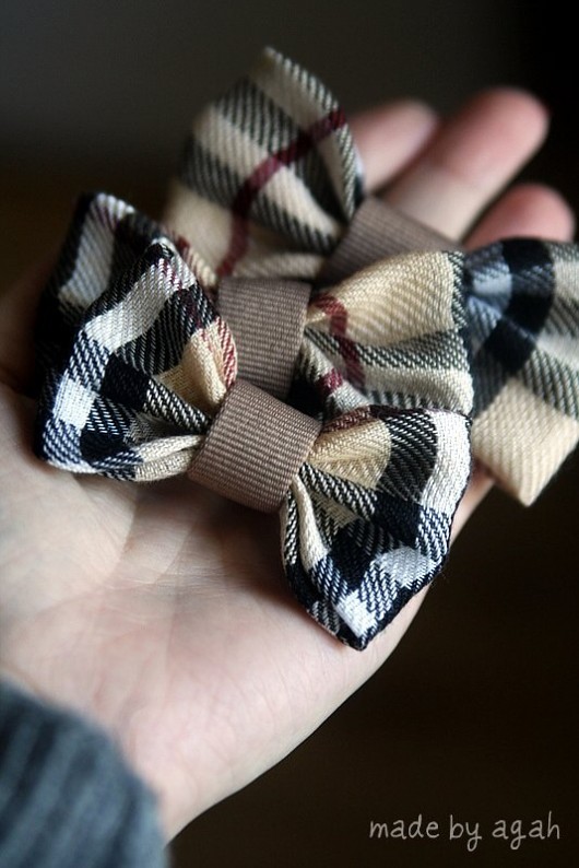Broszka + spinki {Burberry Check} made by agah