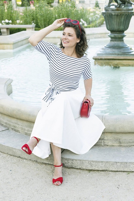 spódnice midi Spódnica rozkloszowana LEN