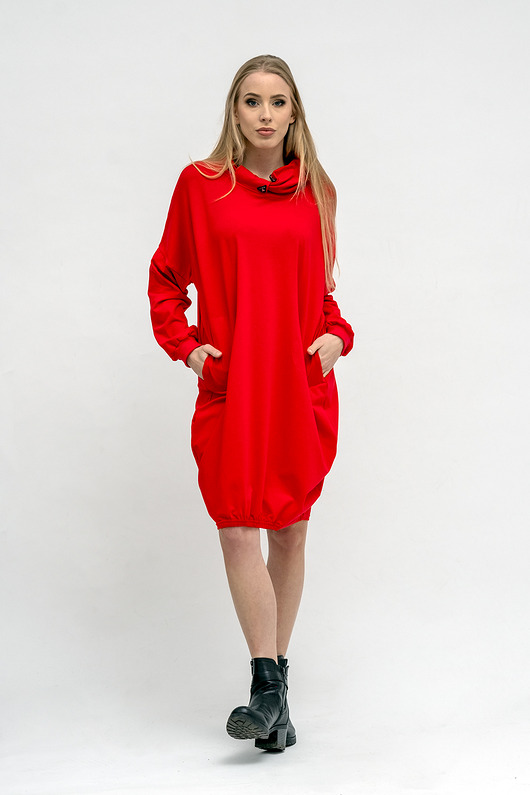 sukienki midi damskie SUKIENKA SOFIA  red