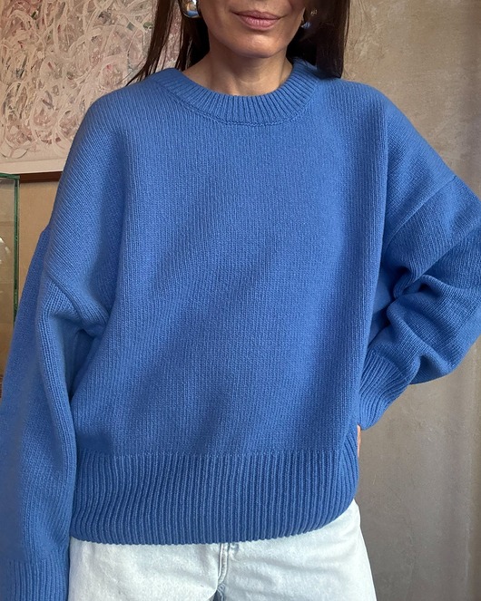 swetry damskie  Wełniany sweter Aspen trully blue premium