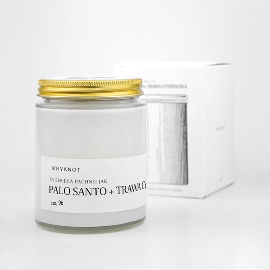świece zapachowe ŚWIECA SOJOWA PALO SANTO + TRAWA CYTRYNOWA no.06