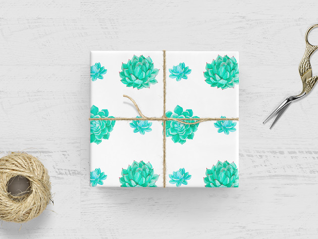 akcesoria różne papier do pakowania - sukulenty 235w