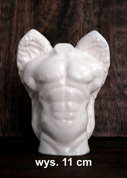 figurki i rzeźby Biały Anioł, rzeźba z gipsu, wys. 11 cm