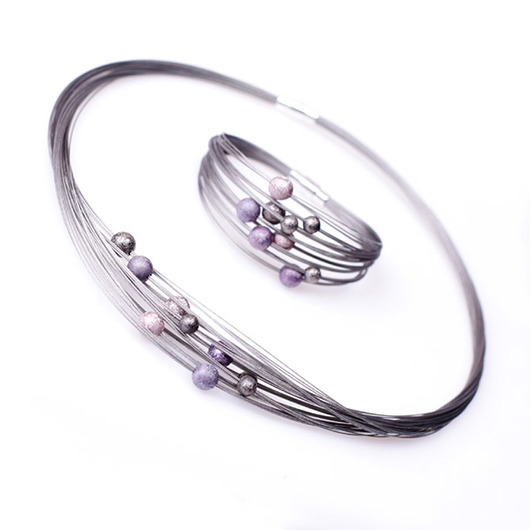 komplet biżuterii Komplet Industrial Violet Bold