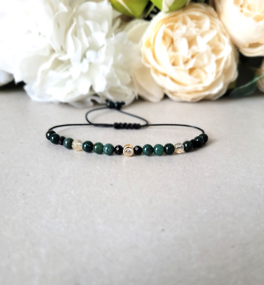 bransoletki z kamieni naturalnych OCHRONA i OBFITOŚĆ- delikatna bransoletka z Turmalinem i Cytrynem