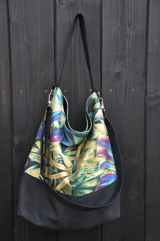 Torbay hobo XXL - print, monstera PRACOWNIA 166