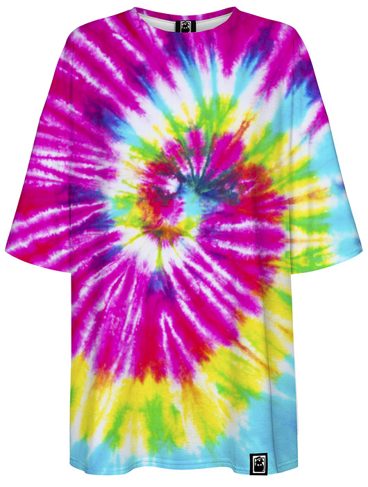 t-shirt damskie DR.CROW T-shirt Damski Oversize Tie Die Colorful