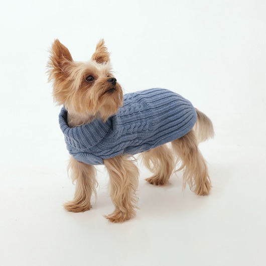 ubranka dla zwierząt Sweterek dla psa Soffo Azzurro z wełną i domieszką kaszmiru