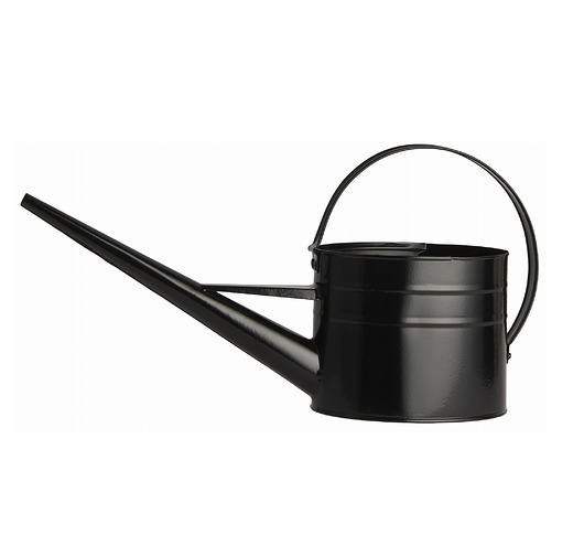 doniczki Konewka czarna metalowa z długim lejkiem 1,4l