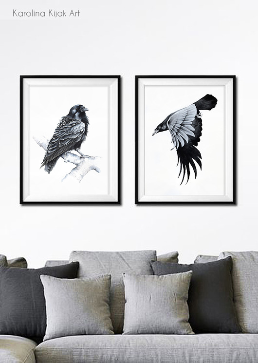 Kruki - 2 plakaty 50x70cm Karolina Kijak
