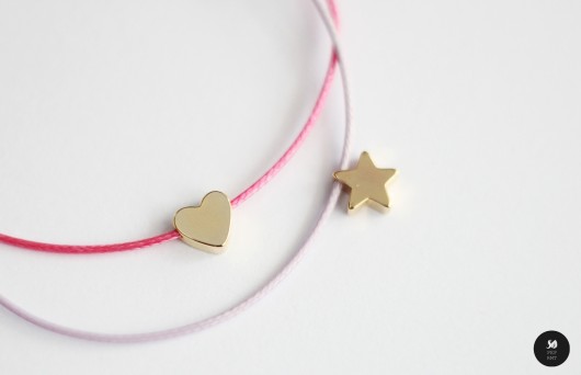 16k gold Make a Wish - serduszko & gwiazdka sopeppermint